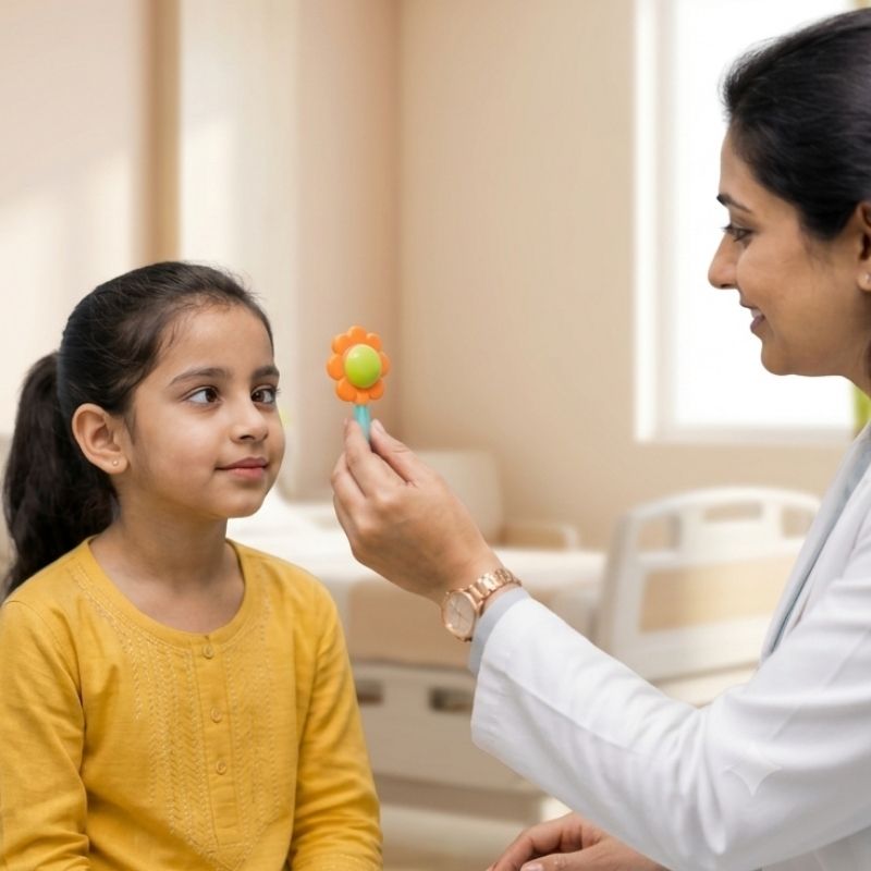 Squint evaluation and orthoptic care