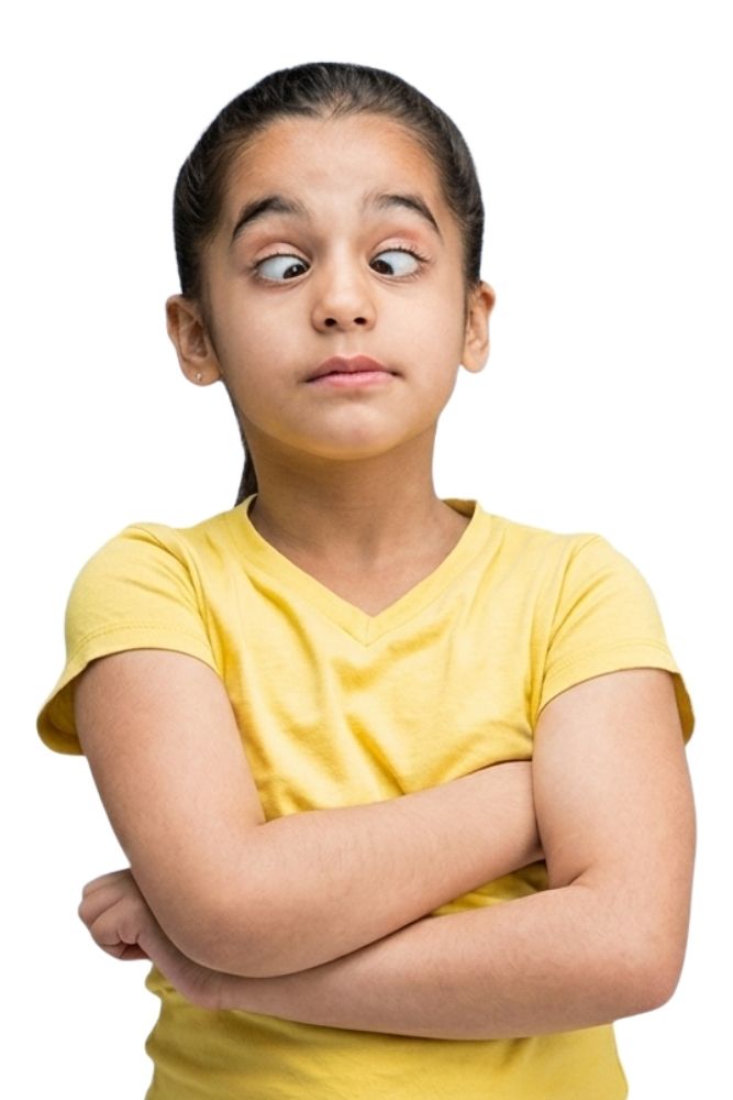 Child experiencing visual discomfort