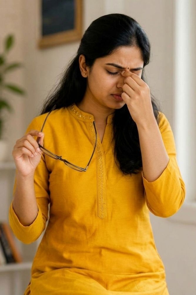 Eye discomfort and changes in vision